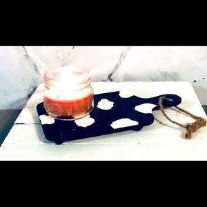 Black Cow Print Mini Riser